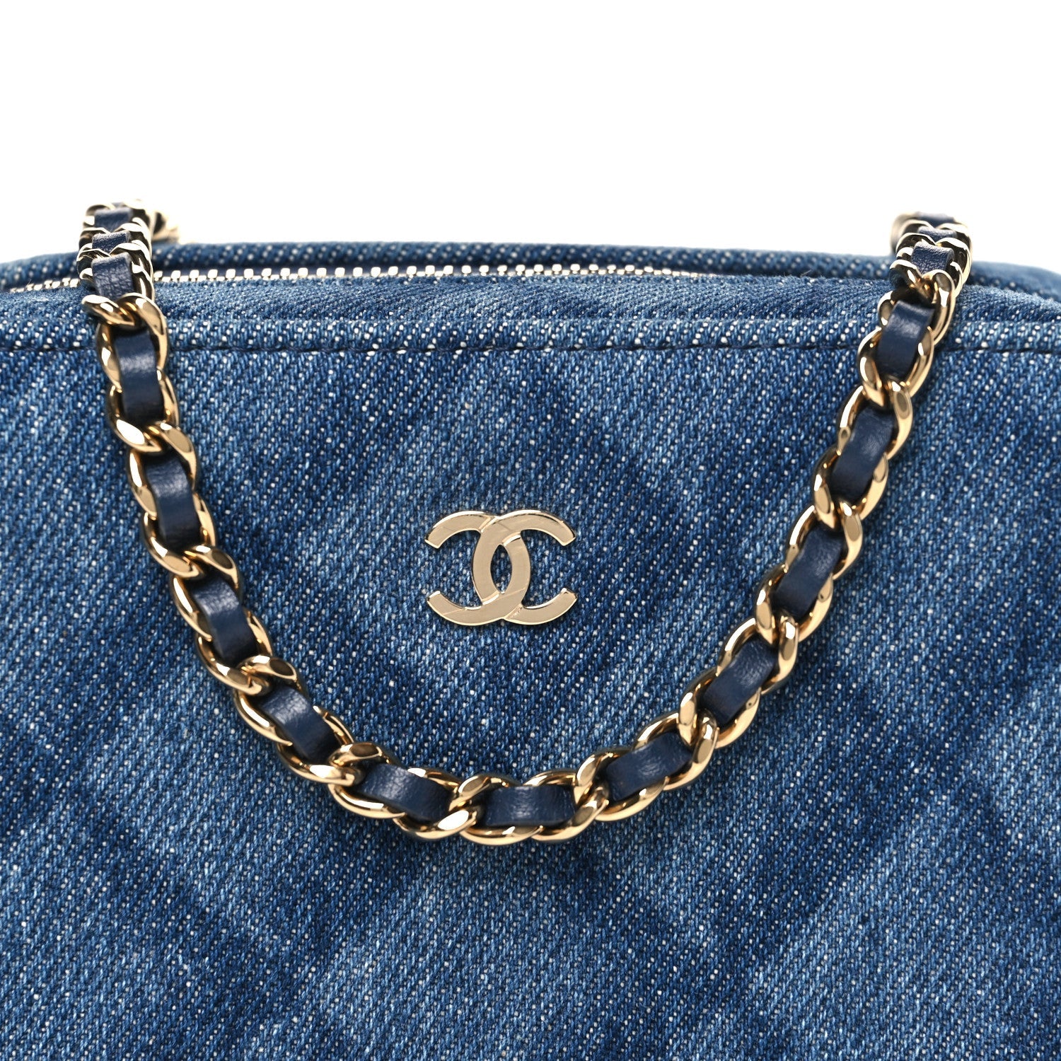 Printed Denim CC Camera Case Blue
