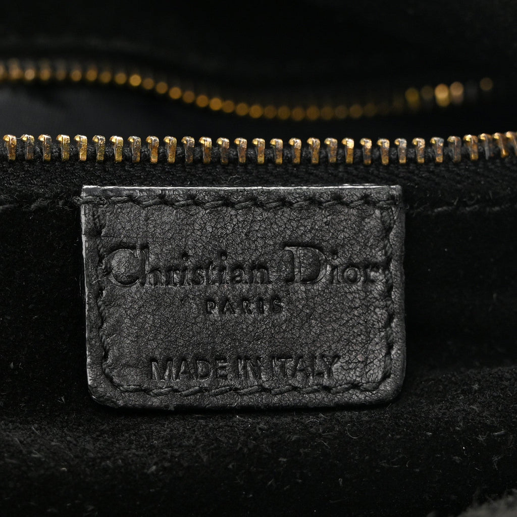 Lambskin Woven Dior Soft Shopping Tote Black