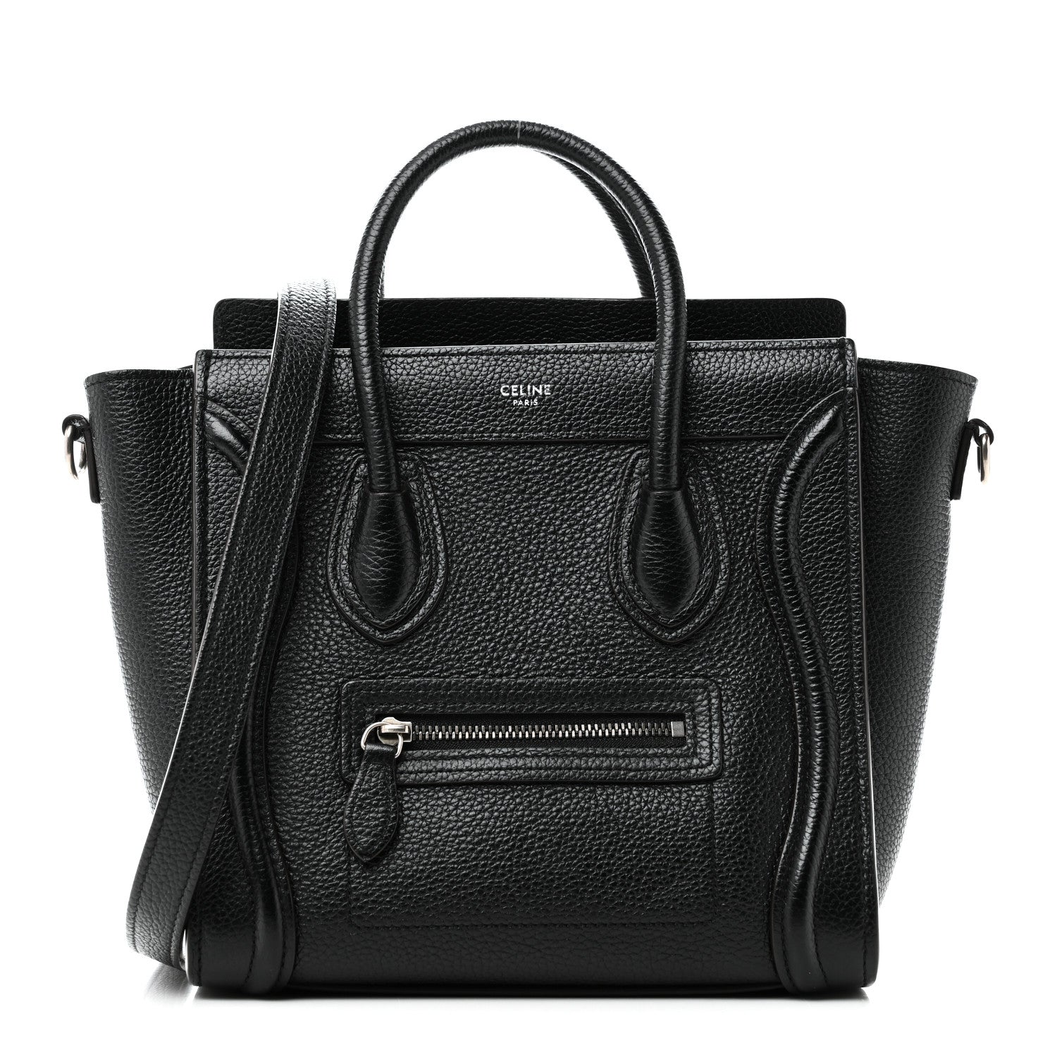 Drummed Calfskin Nano Luggage Black