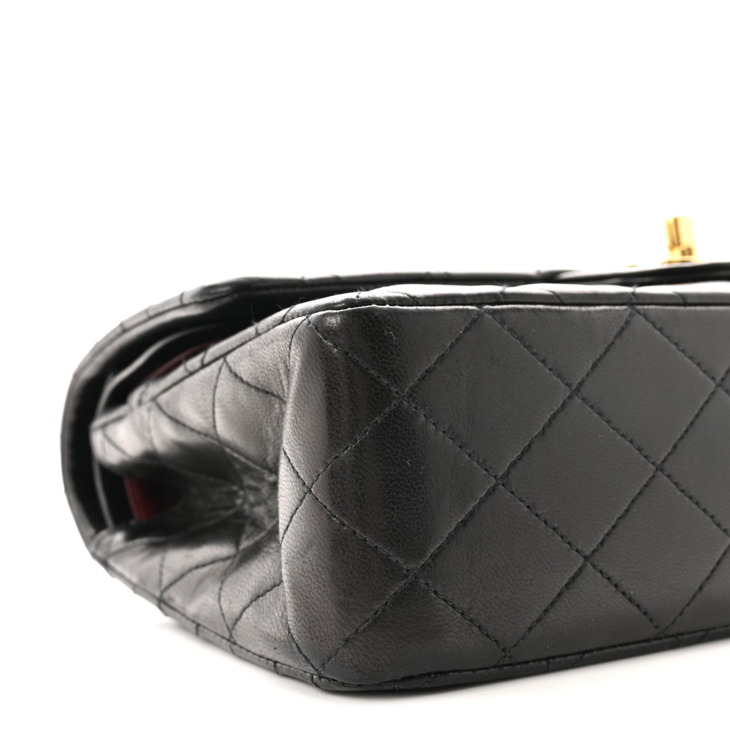 Lambskin Quilted Small Double Flap Black
