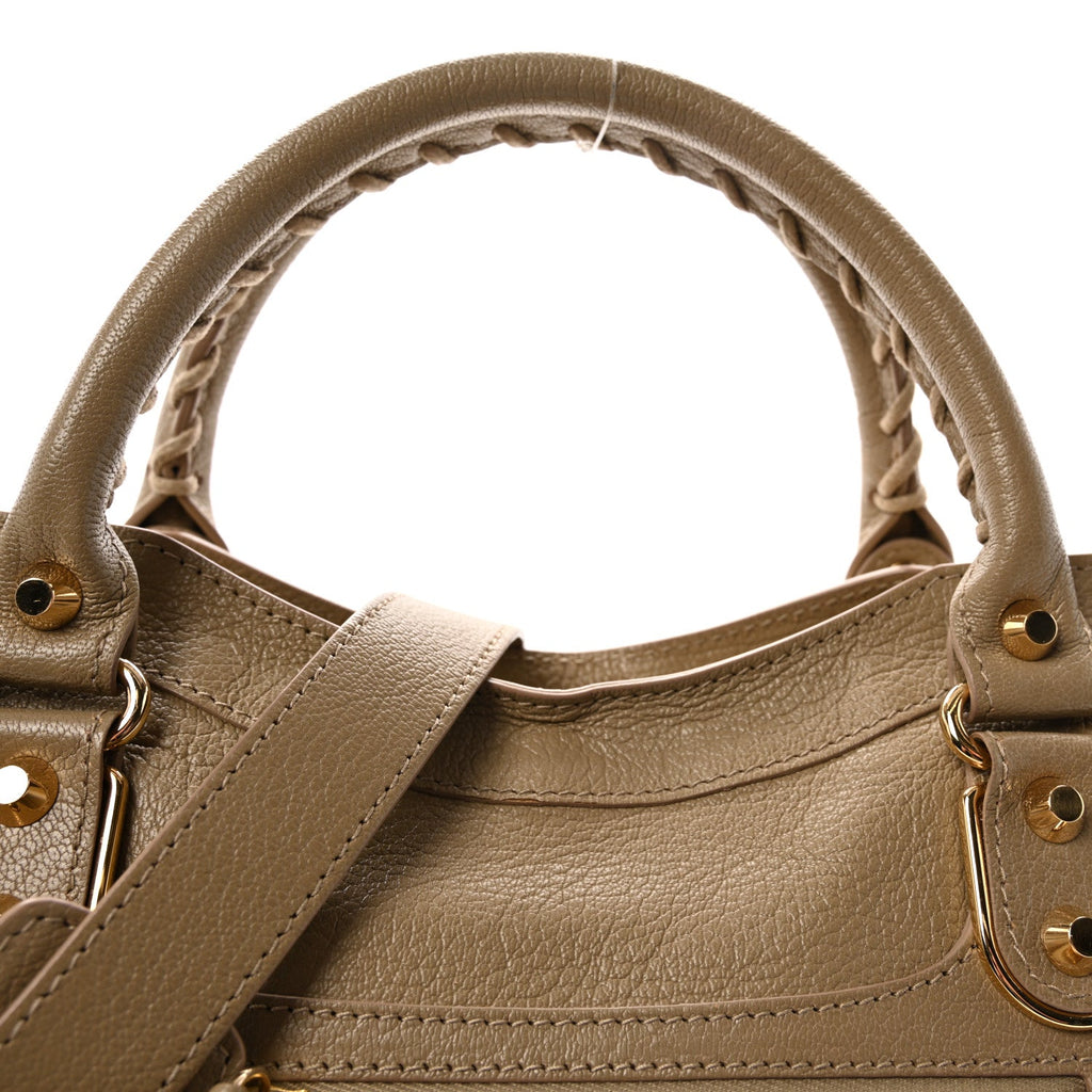 Chevre Gold Metallic Edge Hardware City Beige Latte