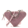 Satin Crystal Mini Triangle Crossbody Pouch Alabastro