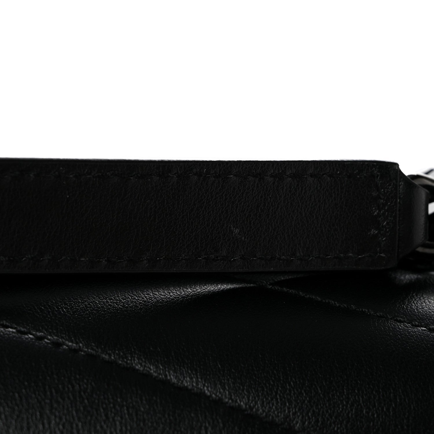 Calfskin Y Quilted Monogram Monochrome Large Loulou Chain Satchel Black