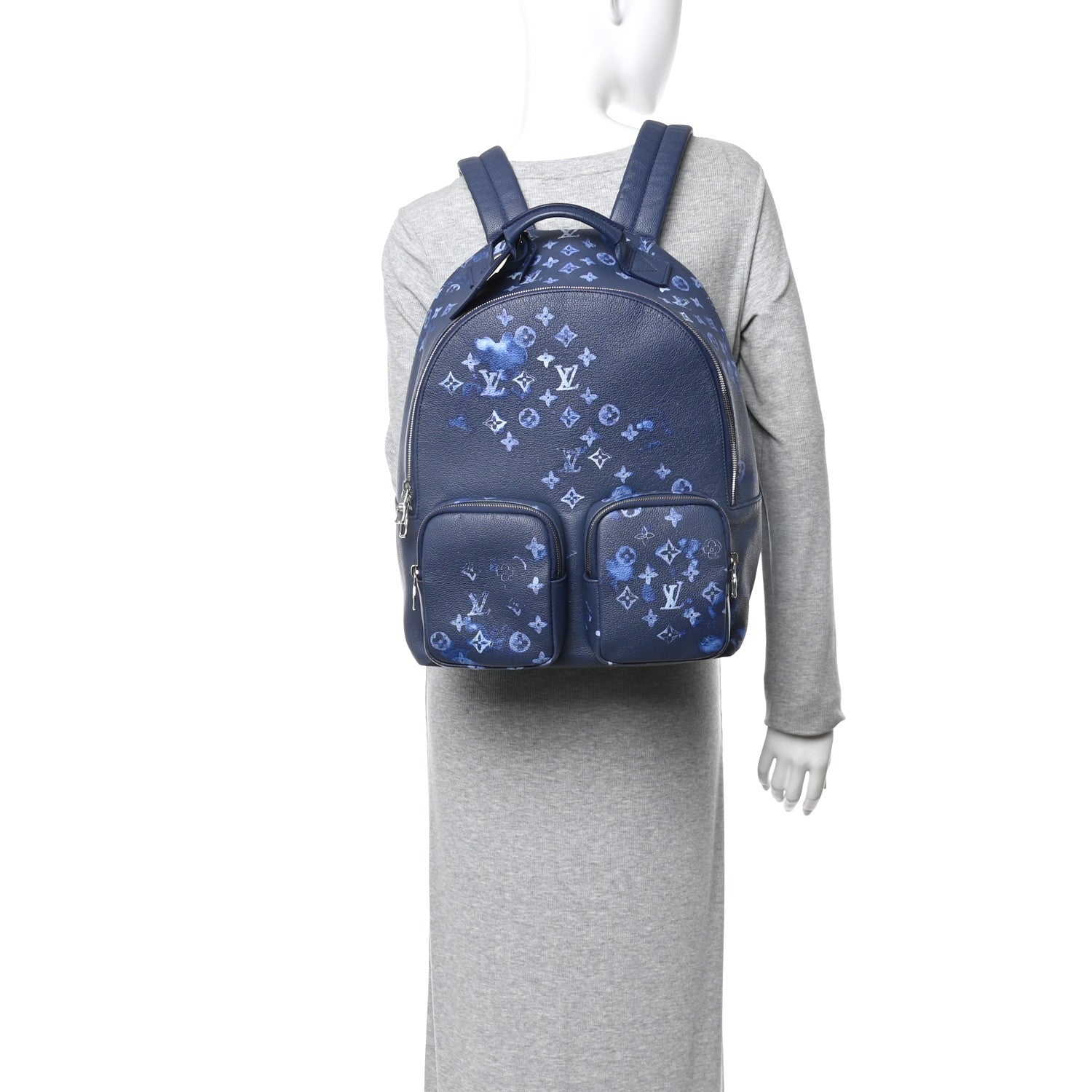 Monogram Ink Watercolor Multipockets Backpack