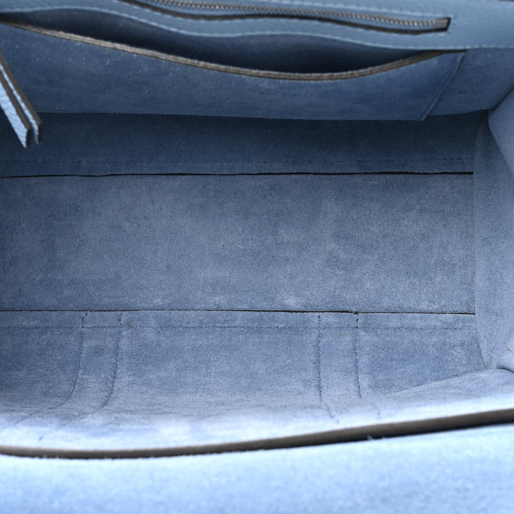 Classic Grain Calfskin Small Bayswater Porcelain Blue