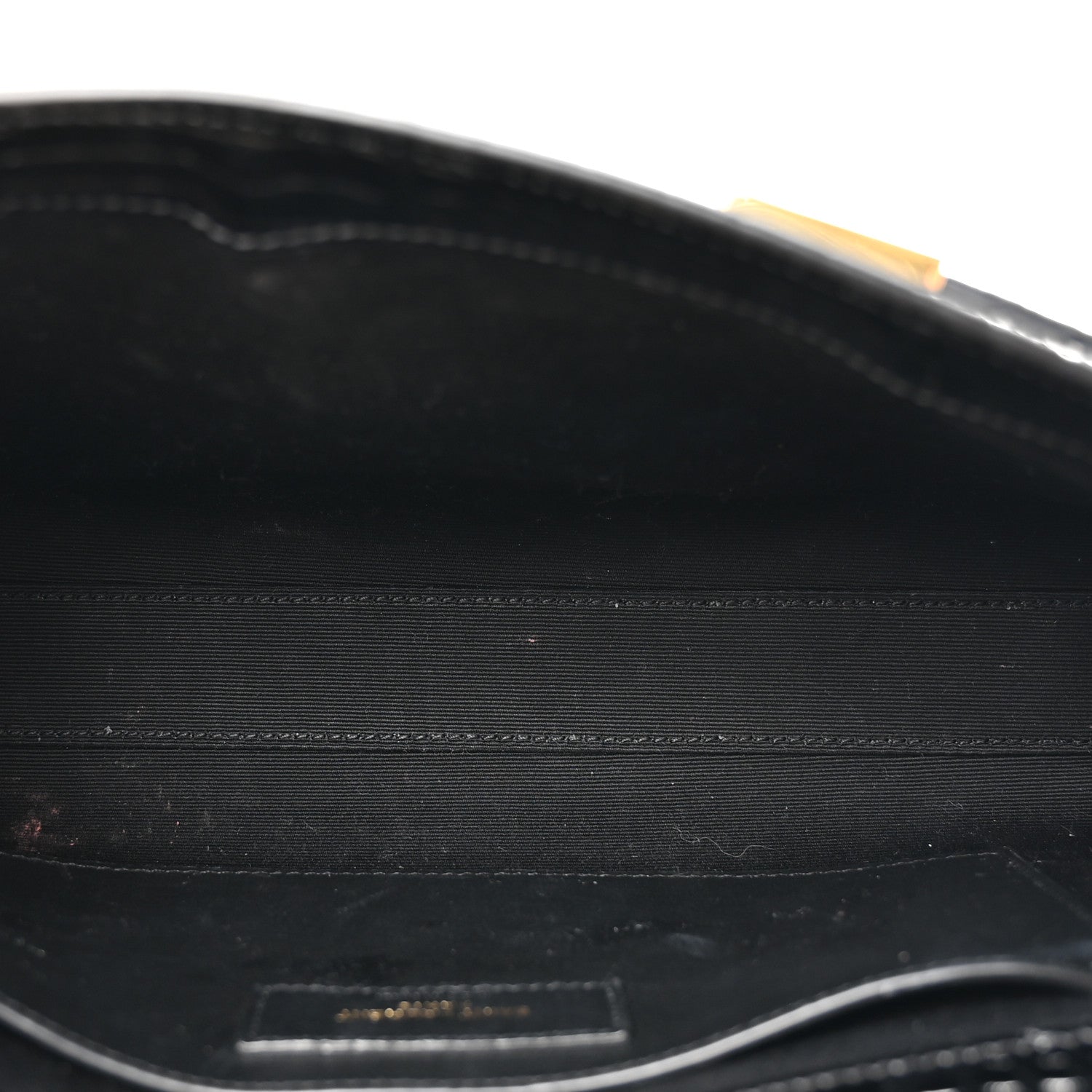 Shiny Calfskin Crocodile Embossed Small Manhattan Baguette Black