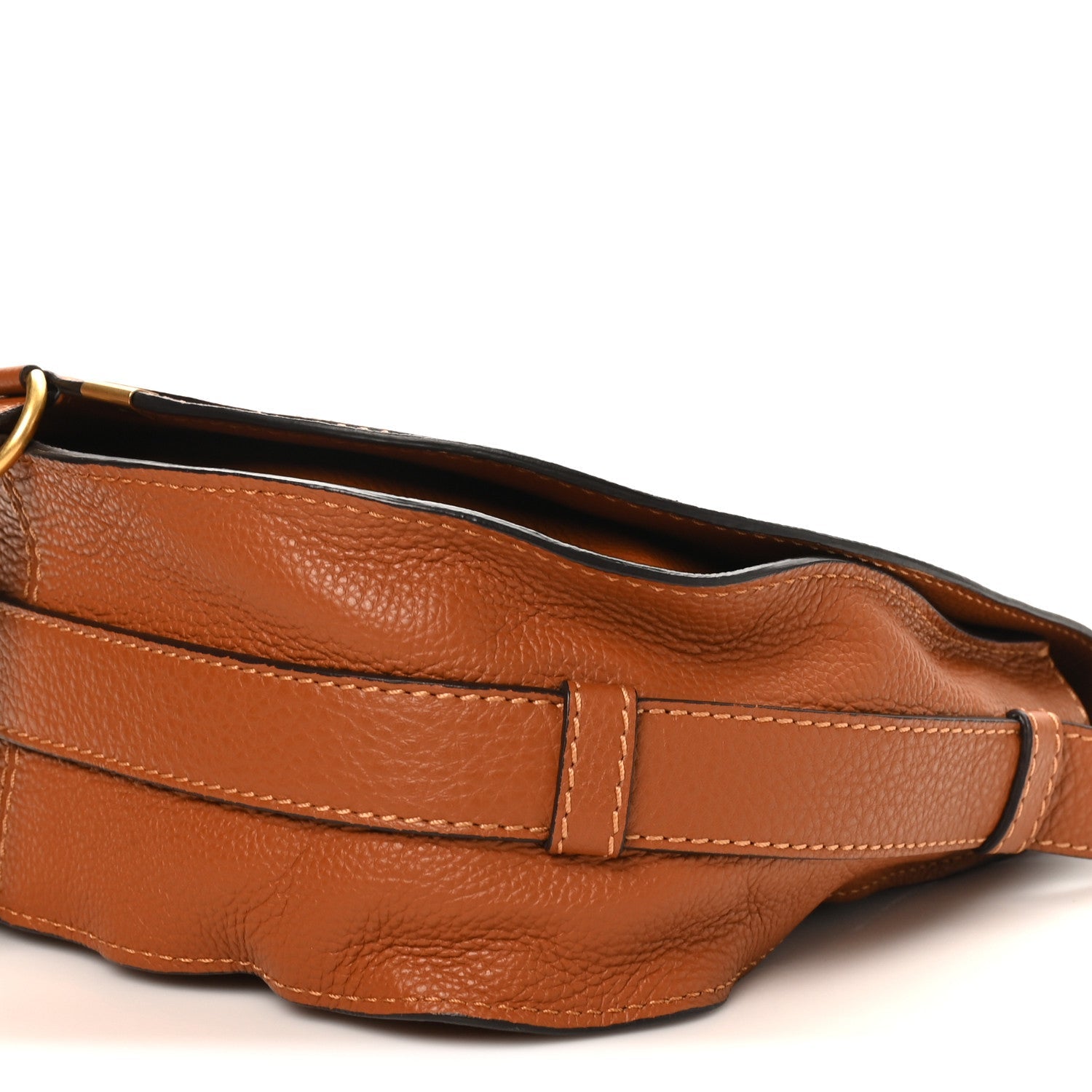 Grained Calfskin Medium Marcie Saddle Bag Tan