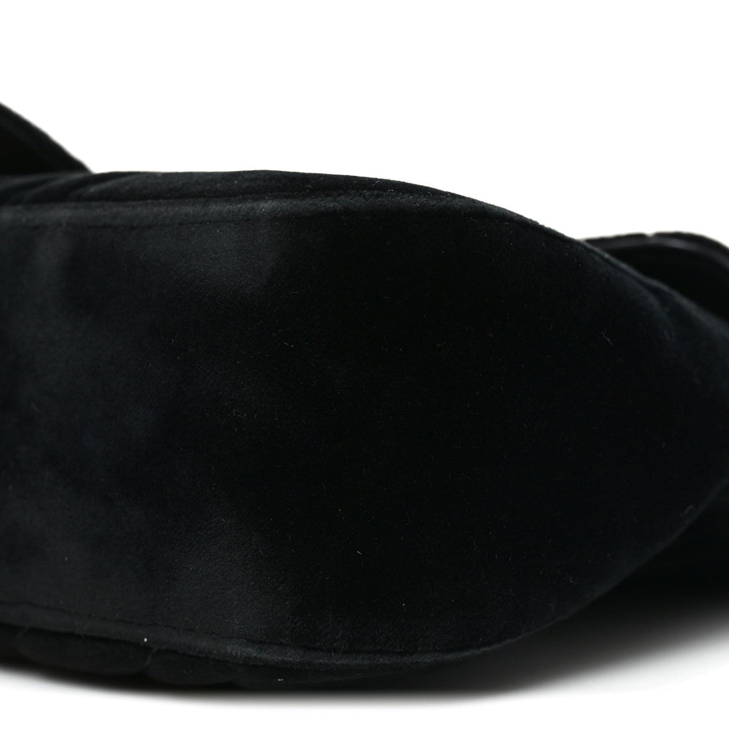 Velvet Matelasse Medium GG Marmont Shoulder Bag Black