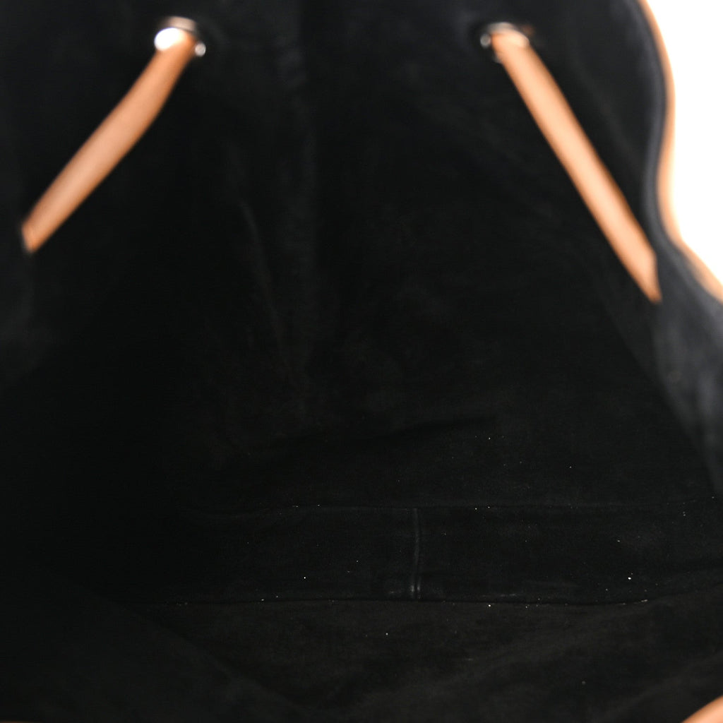 Calfskin Drawstring Small Drawstring Shoulder Bag Beige