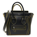 Satin Calfskin Nano Debossed Luggage Black Yellow