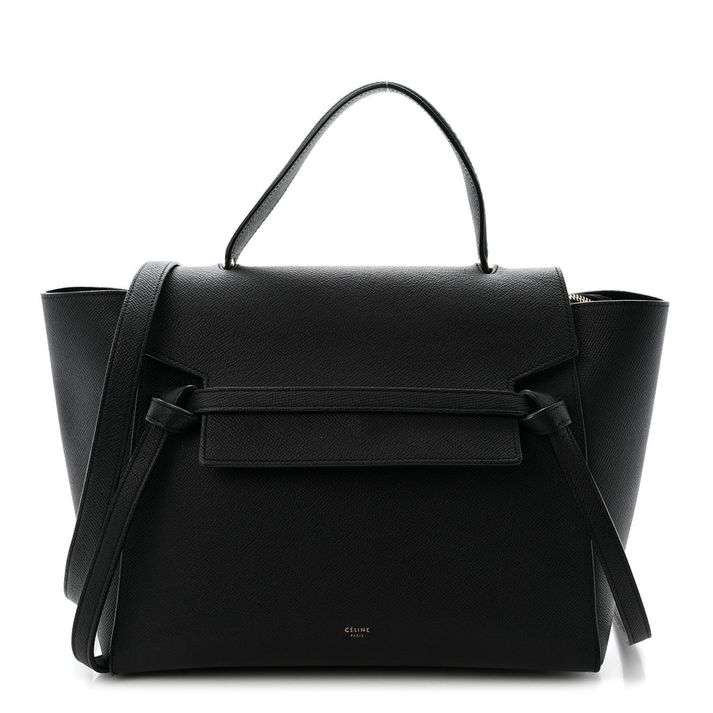 Grained Calfskin Mini Belt Bag Black