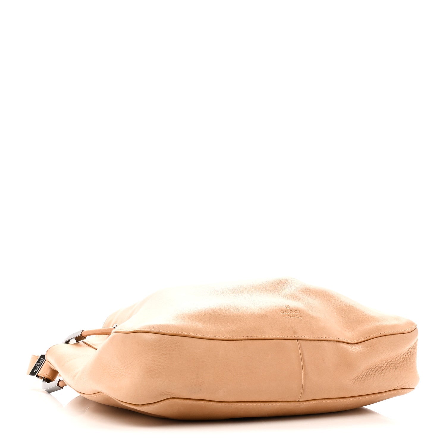 Calfskin Drawstring Small Drawstring Shoulder Bag Beige