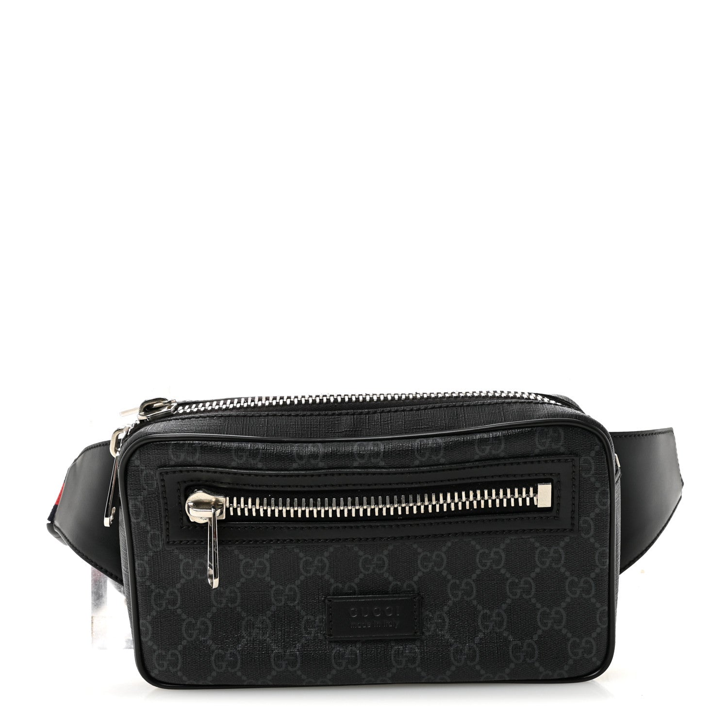 Soft GG Supreme Monogram Web Belt Bag Black Grey