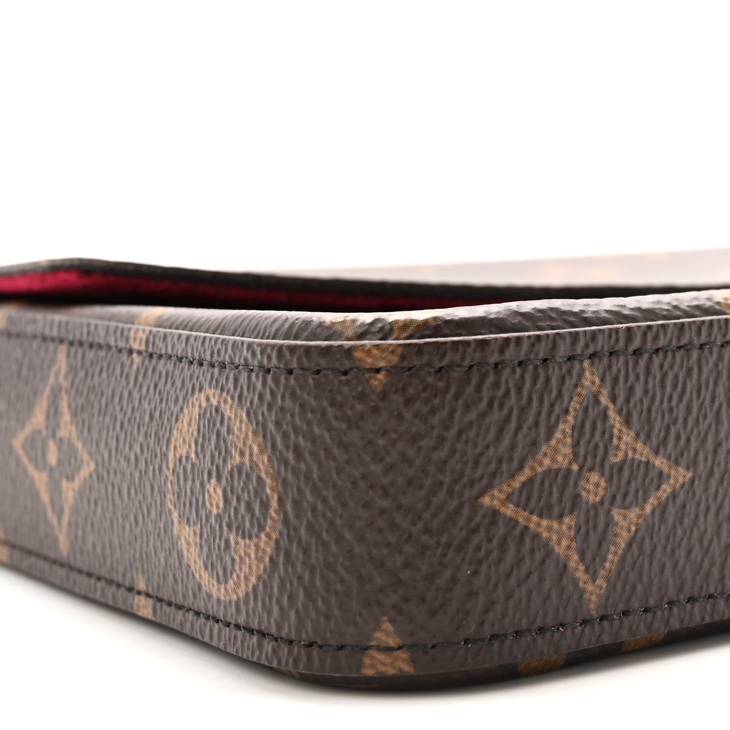 Monogram Pochette Felicie Chain Wallet Fuchsia