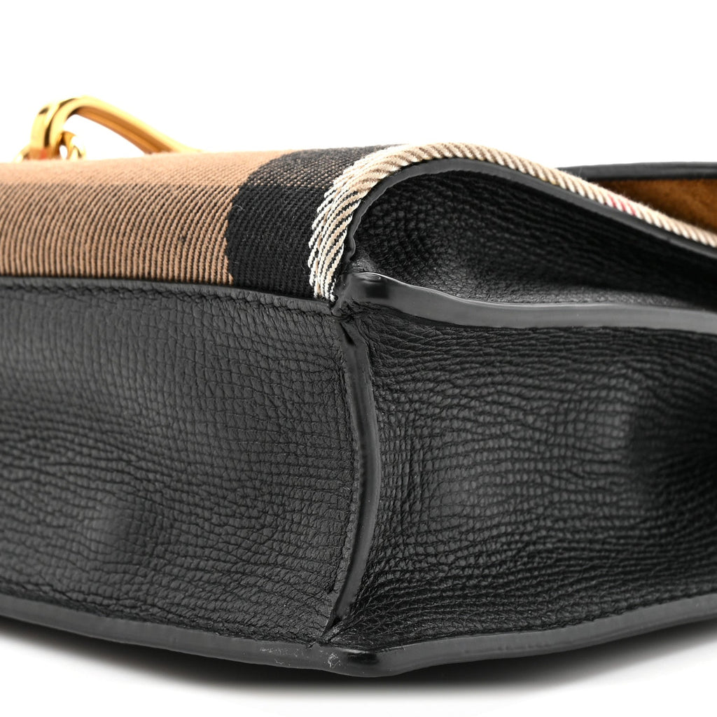 Derby Calfskin House Check Small Macken Crossbody Bag Black