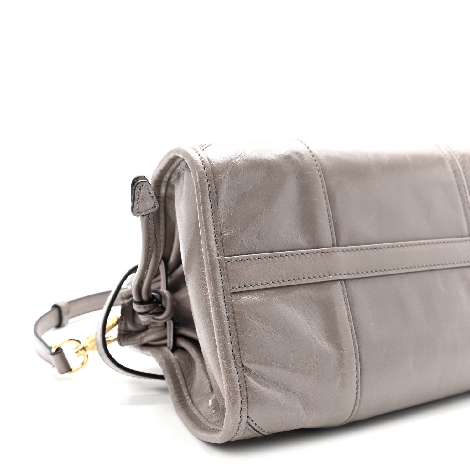 Glossy Calfskin Triangle Medium Bonnie Shoulder Bag Peltro