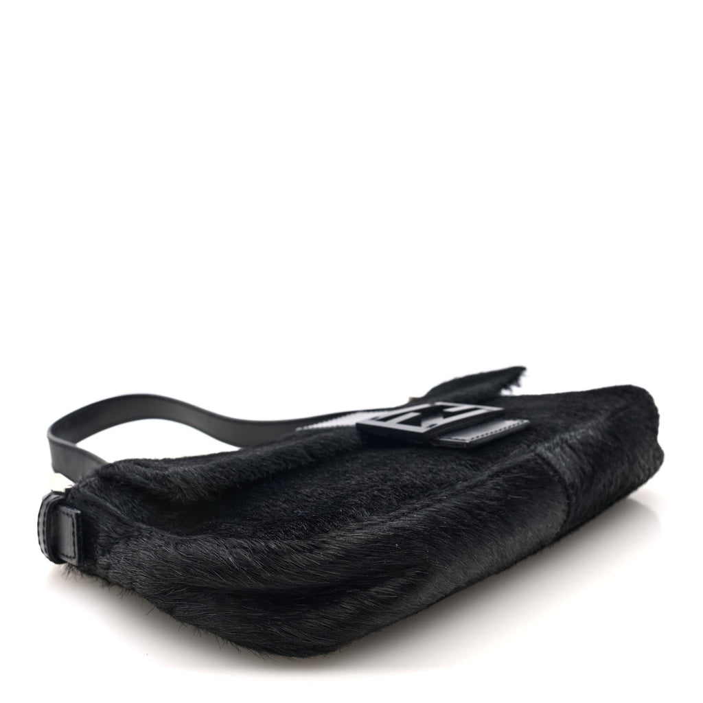 Calf Hair Baguette Black