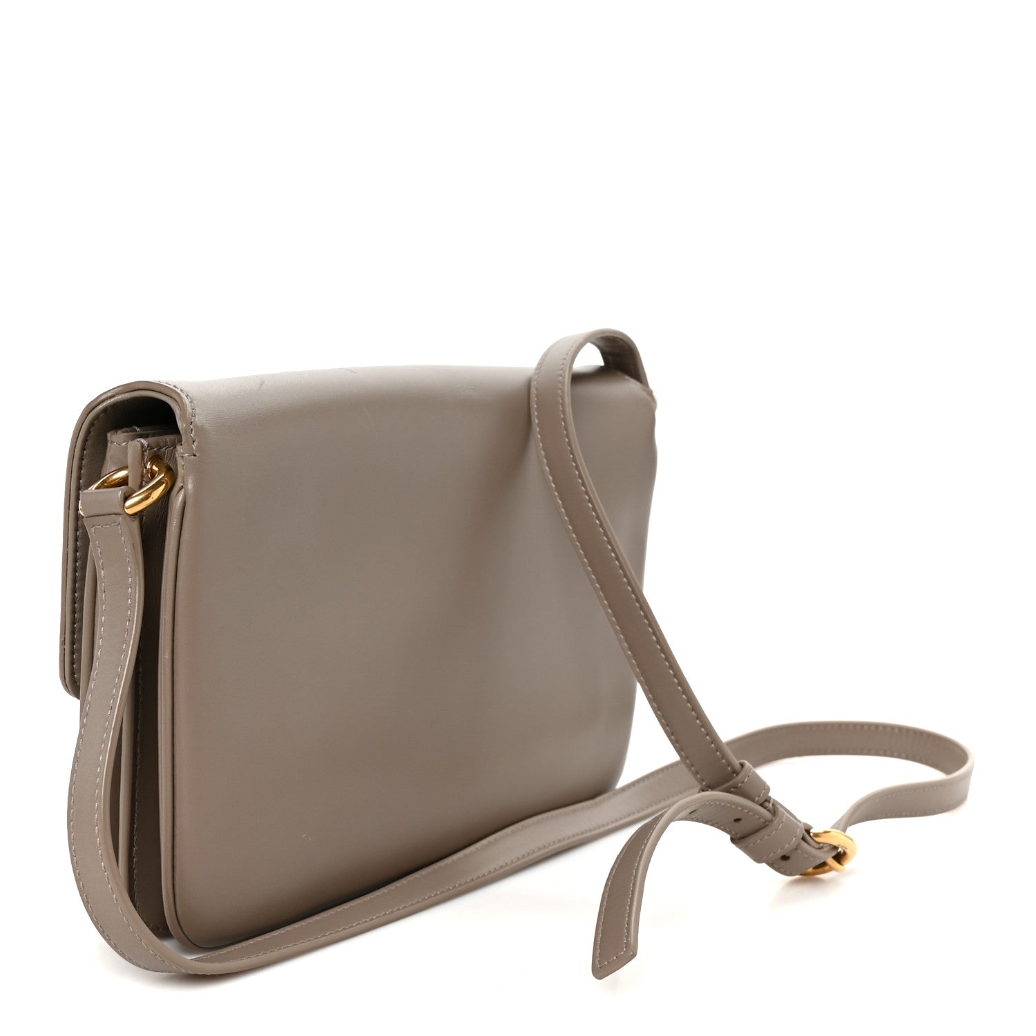 Smooth Calfskin Le Maillon Satchel Greyish Brown