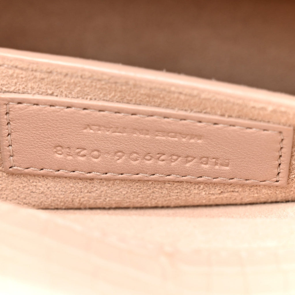 Calfskin Crocodile Embossed Medium Monogram Sunset Rose Antic