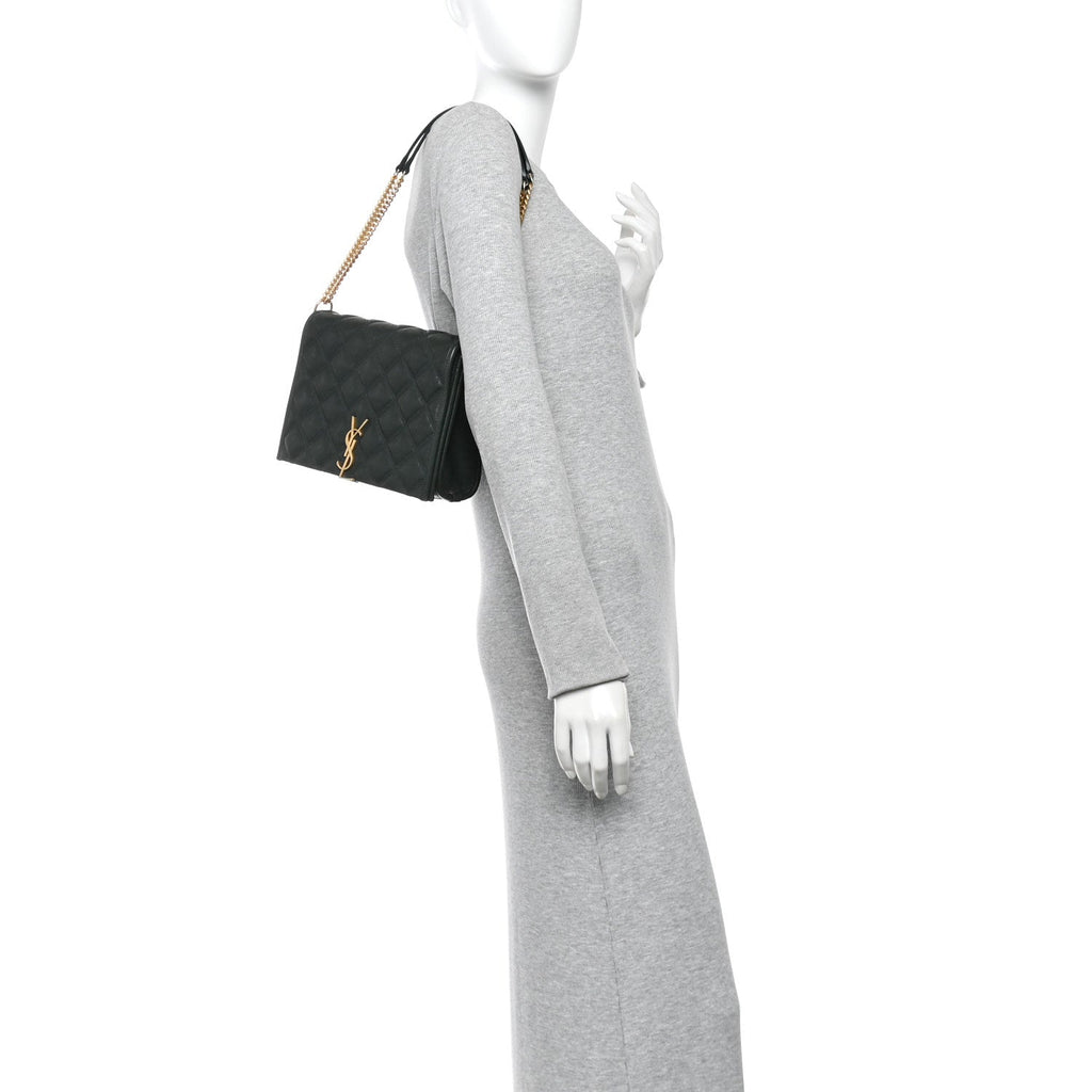 Lambskin Quilted Mini Becky Chain Bag Vert Fonce