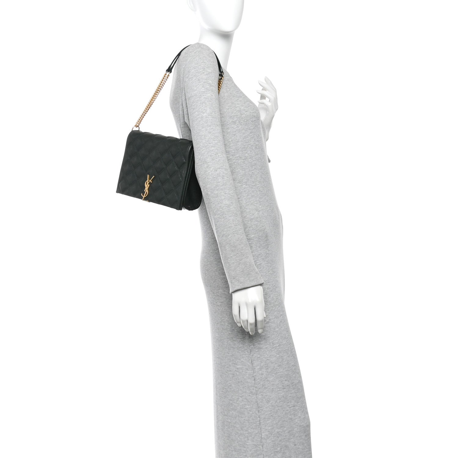 Lambskin Quilted Mini Becky Chain Bag Vert Fonce