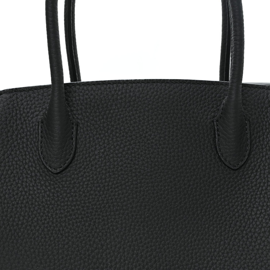 Grained Calfskin Marlo 12 Tote Bag Black Black