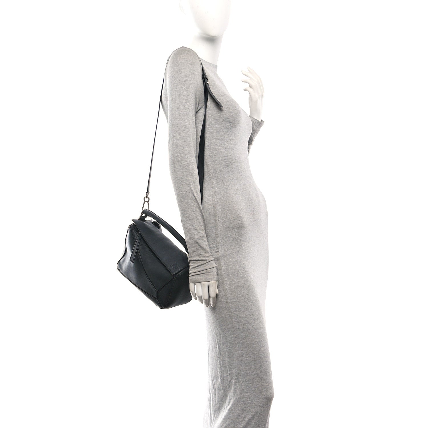 Calfskin Small Puzzle Bag Black