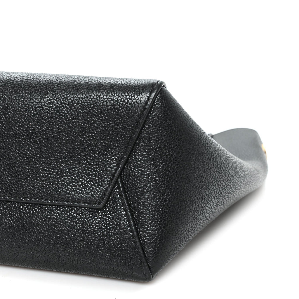 Soft Grained Calfskin Small Sangle Bucket Bag Black