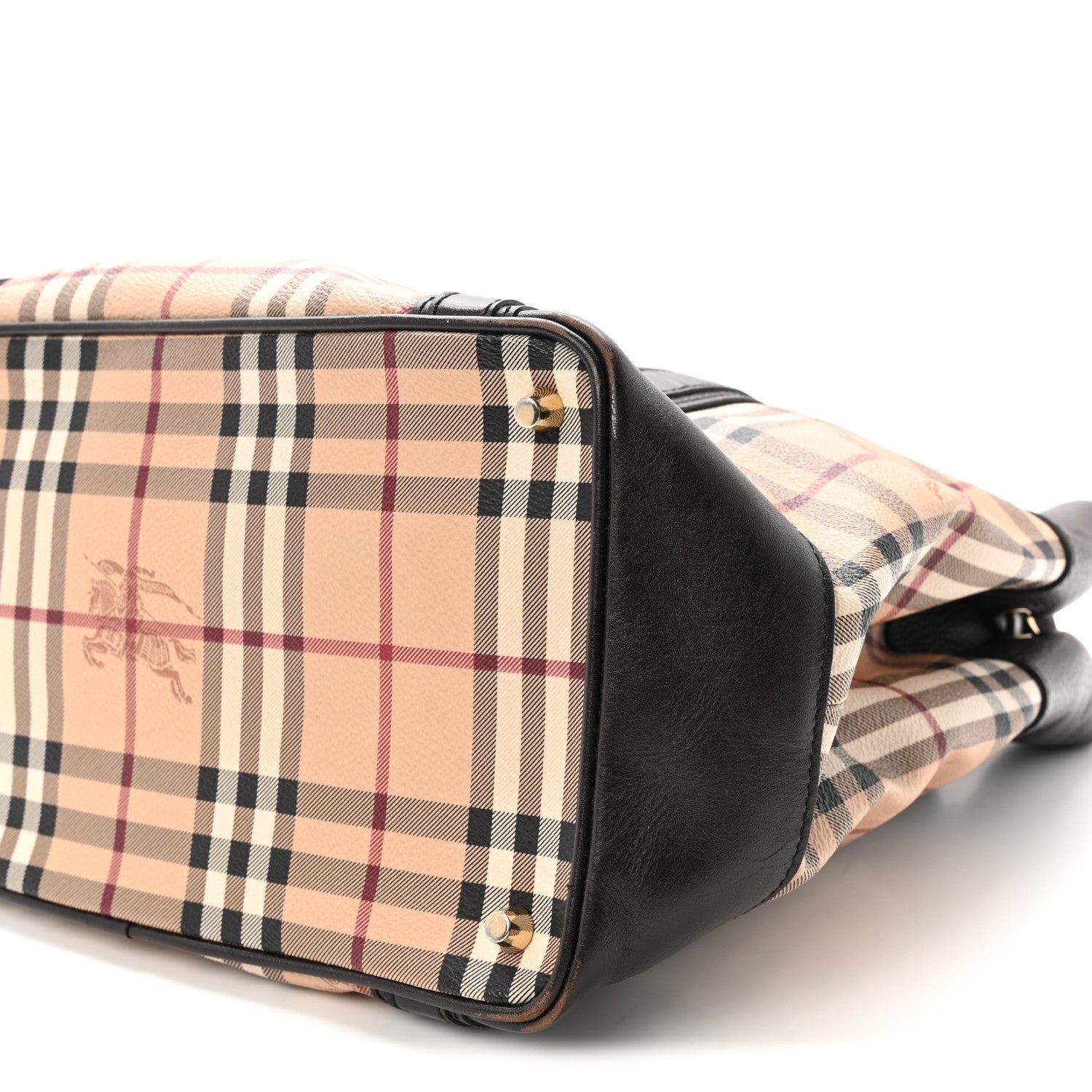Grained Calfskin Haymarket Check Medium Golderton Tote Chocolate
