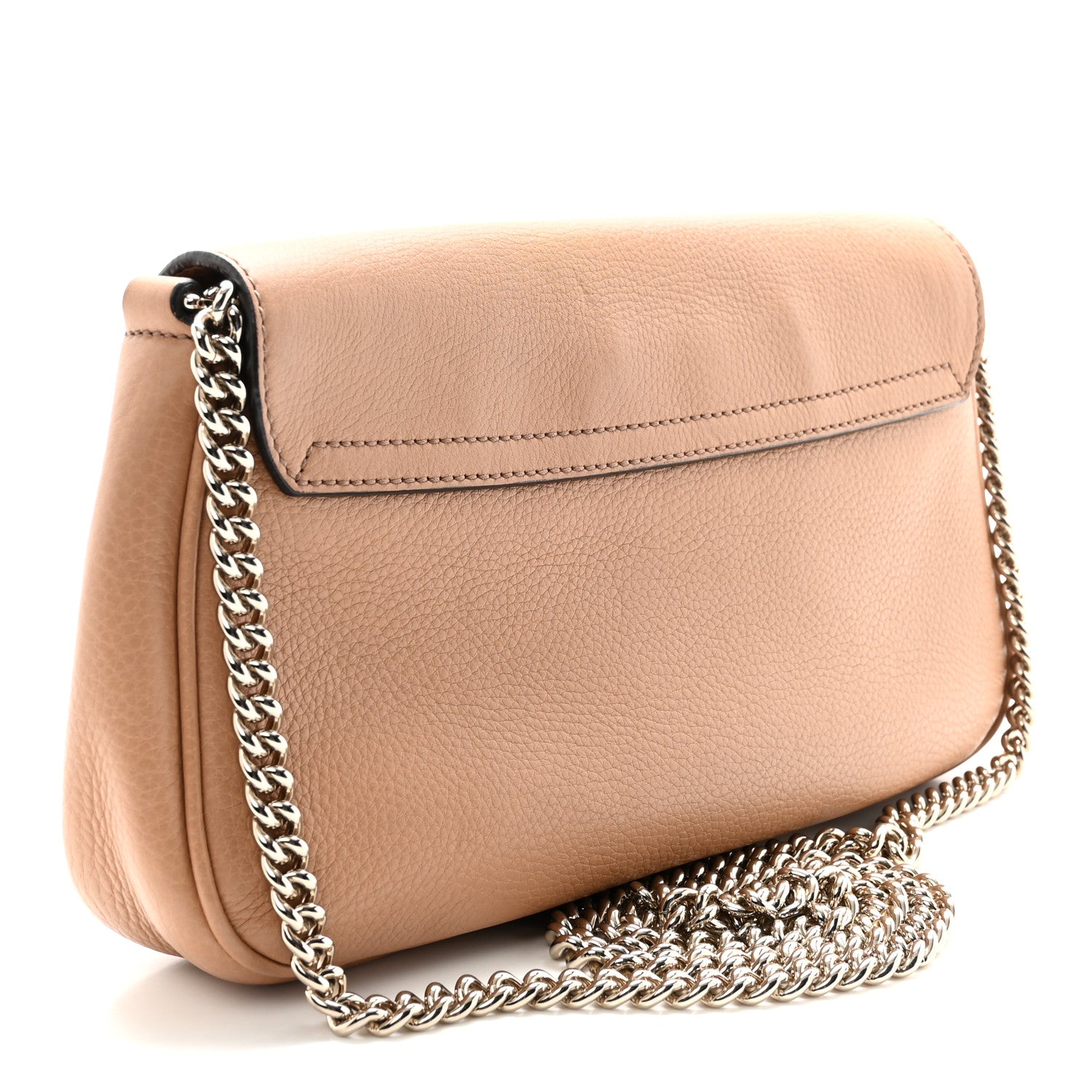 Pebbled Calfskin Medium Soho Flap Crossbody Camelia