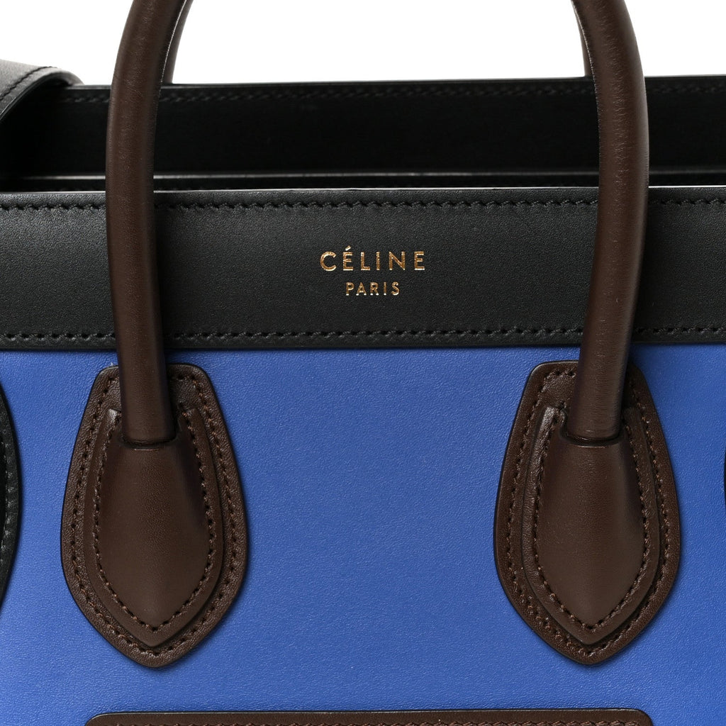 Smooth Calfskin Bullhide Nano Tri-Color Luggage Indigo