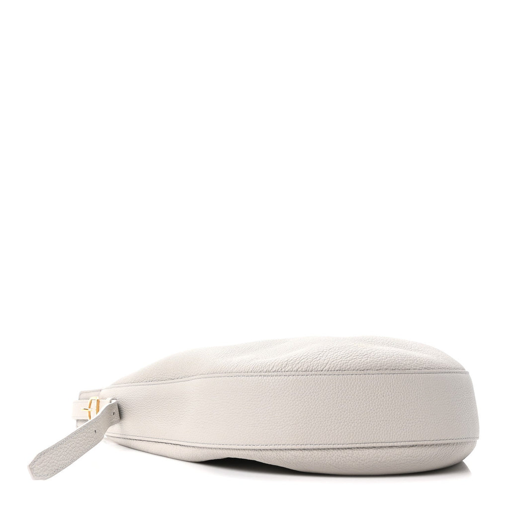 Pebbled Calfskin Augustina Small Crossbody Light Grey
