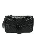 Calfskin Matelasse Monochrome Small GG Marmont Shoulder Bag Black