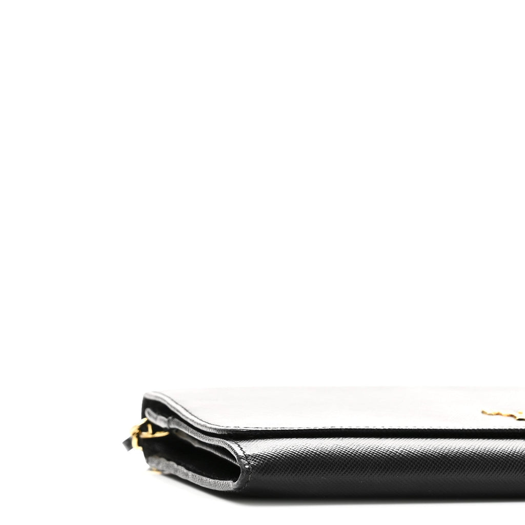 Saffiano Metal Oro Chain Wallet Black Black