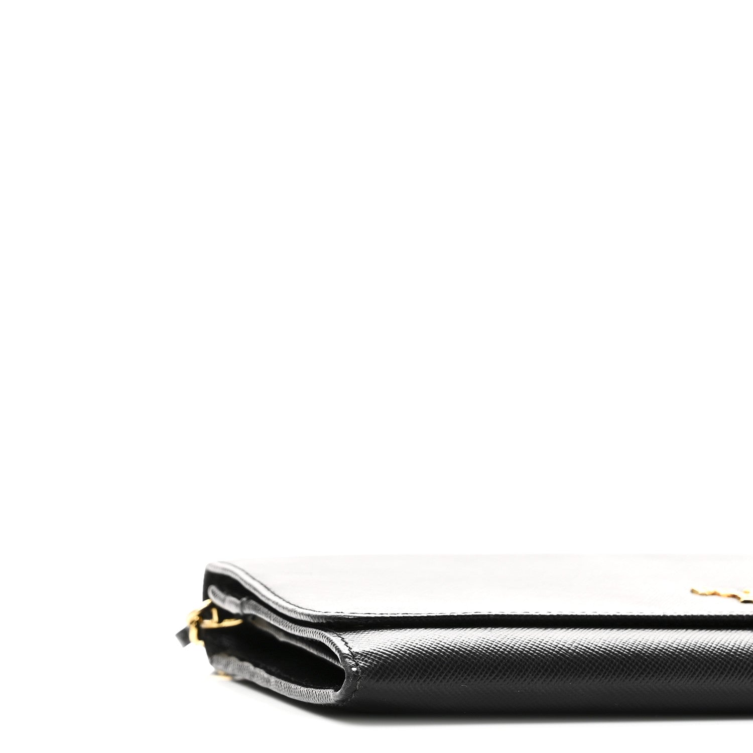 Saffiano Metal Oro Chain Wallet Black Black
