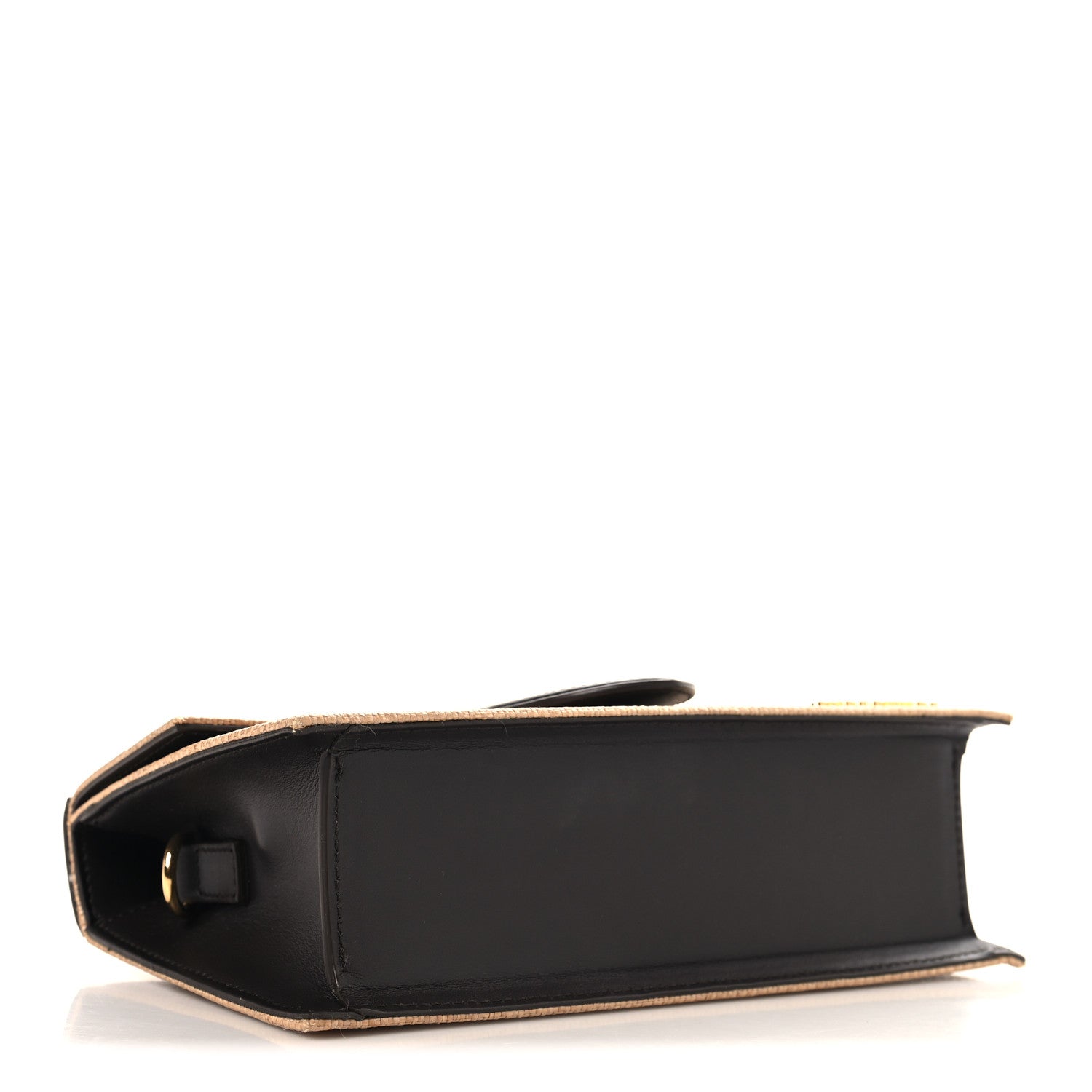 Raffia Smooth Calfskin Le Grand Bambino Natural Dark Brown