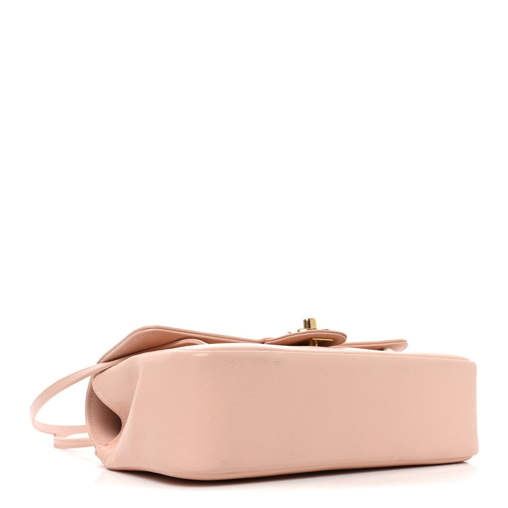 Shiny Caviar Preppy Coco Small Flap Light Pink