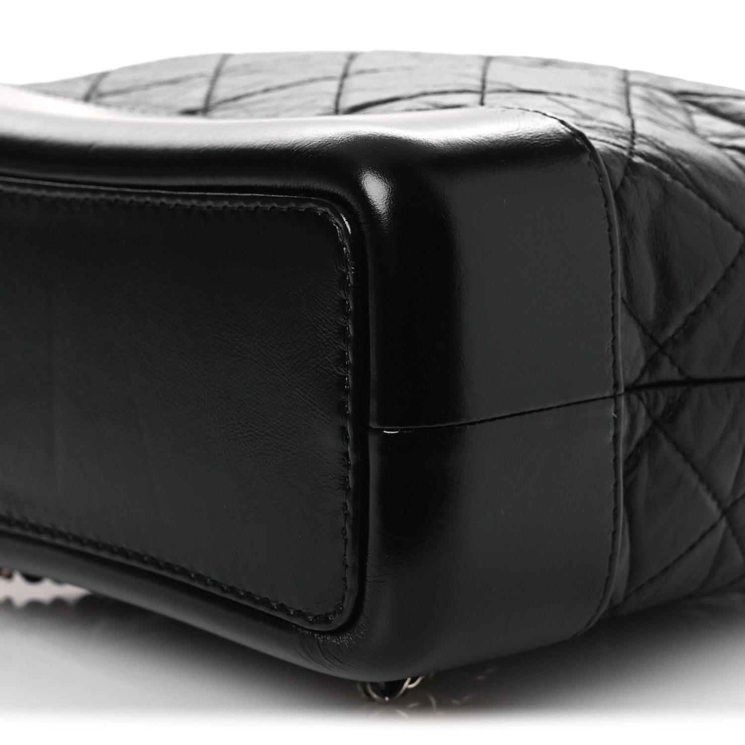 Aged Calfskin Quilted Small Gabrielle Backpack Black