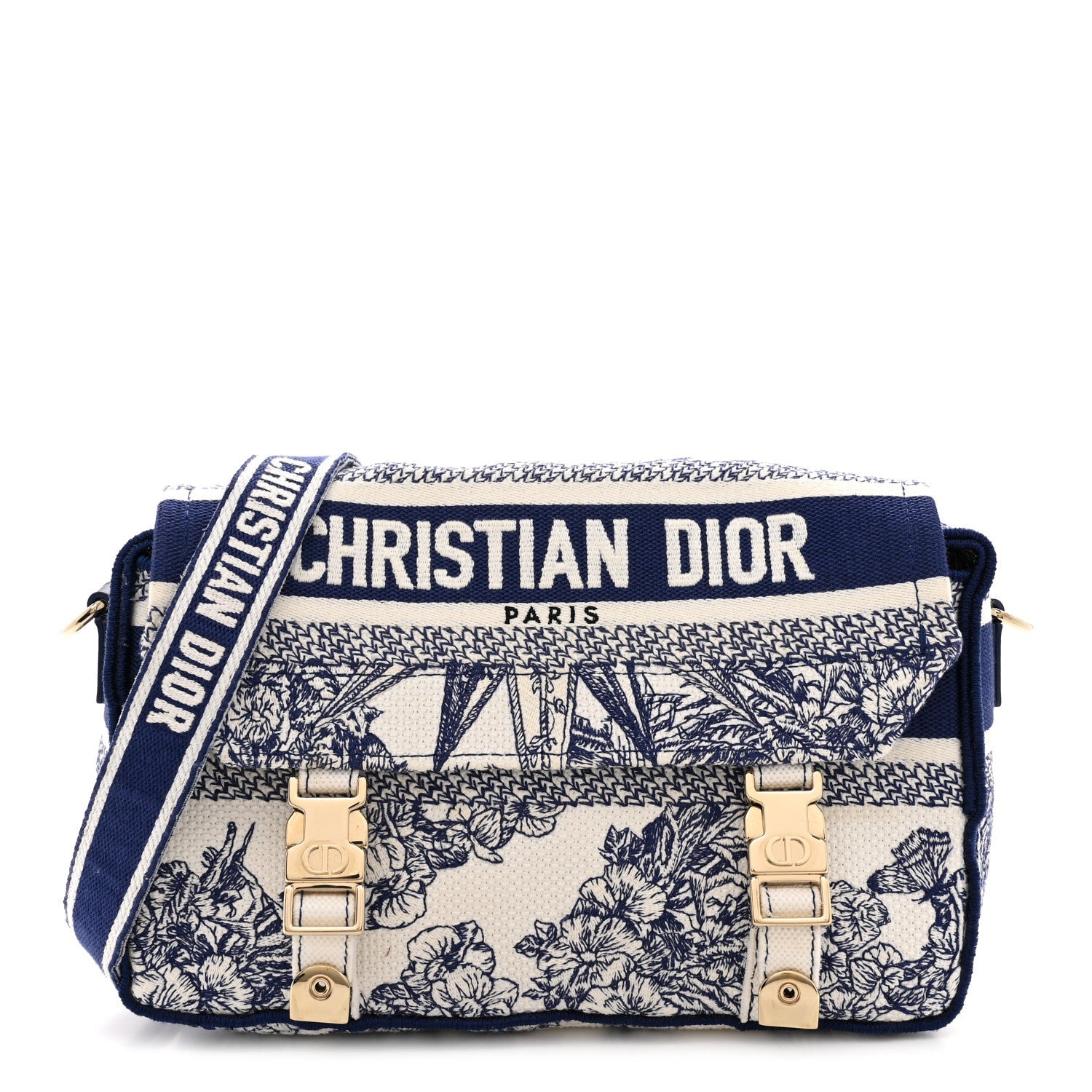 Canvas Embroidered Reve D'Infini Small Diorcamp Messenger  Blue
