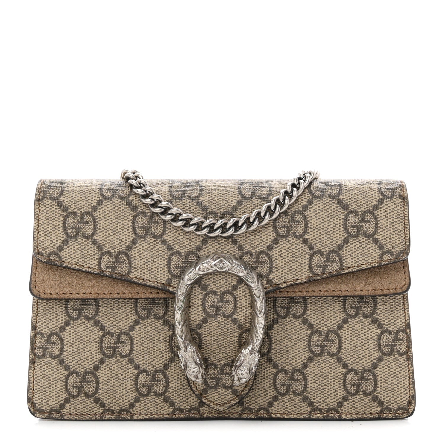 GG Supreme Monogram Super Mini Dionysus Shoulder Bag Taupe
