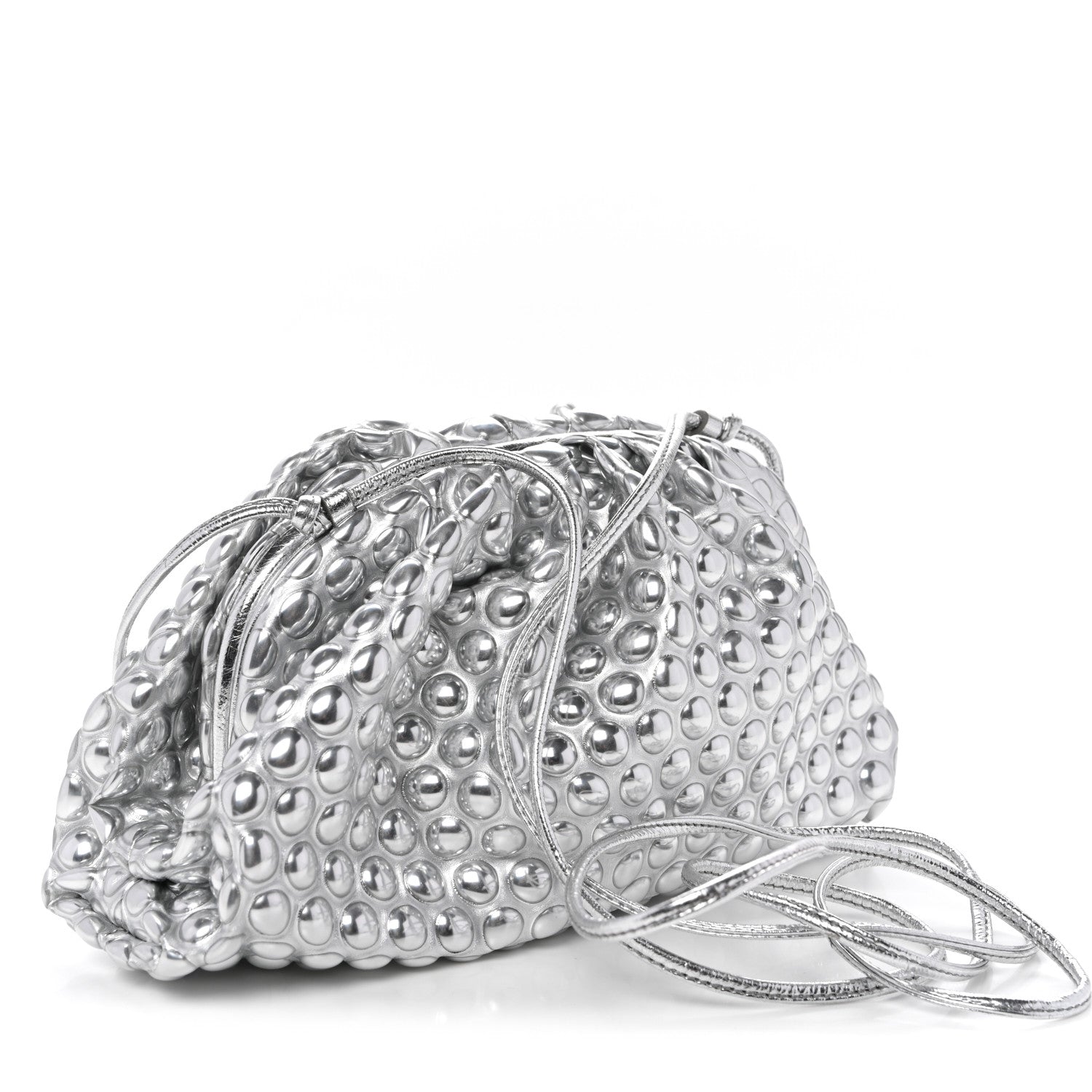 Metallic Fabric Bubble Wrap The Mini Pouch Silver