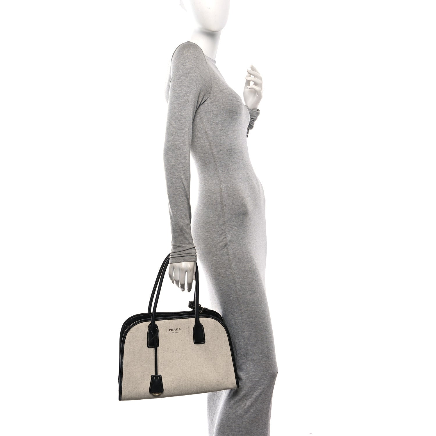 Linen Shopping Tote Natural Black
