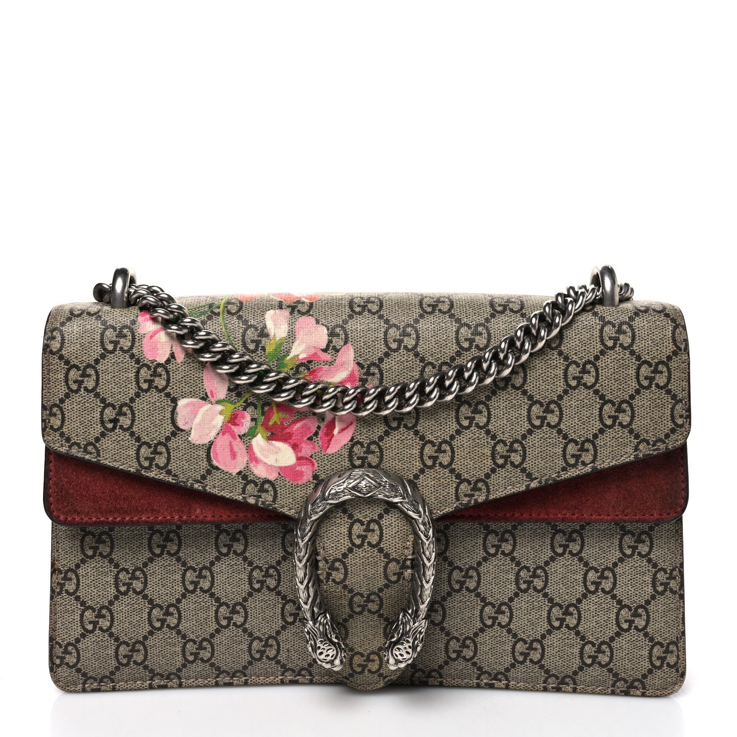 GG Supreme Monogram Blooms Small Dionysus Shoulder Bag Beige Multicolor Dry Rose
