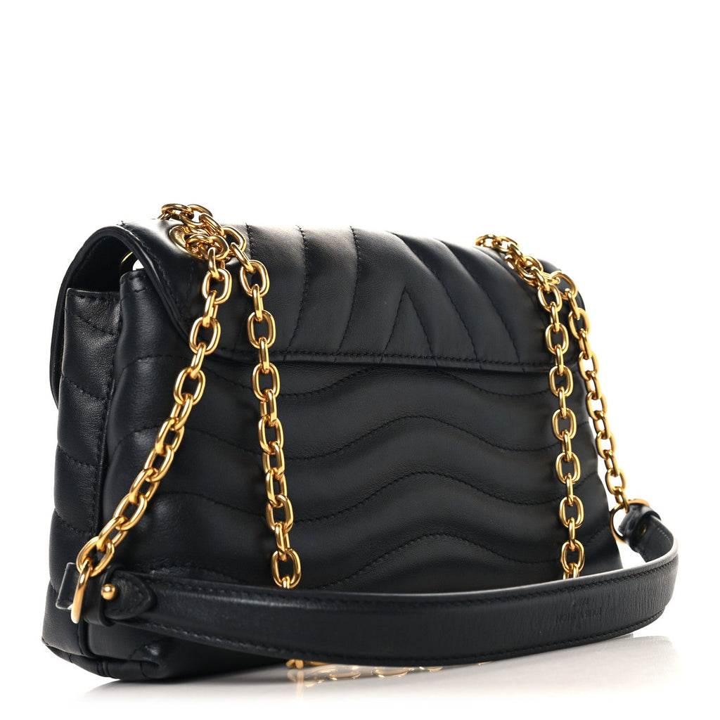 Calfskin LV New Wave Chain Bag Black