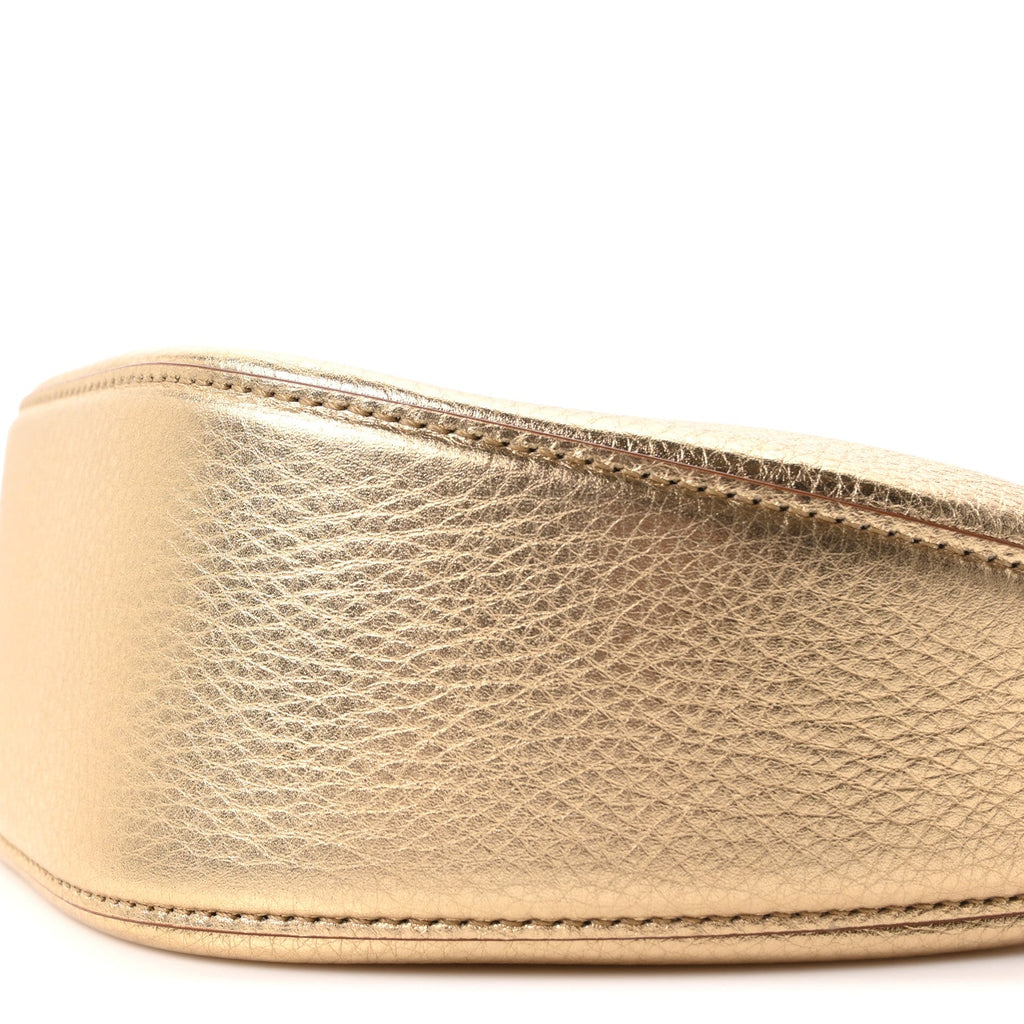 Metallic Nappa Mini Vlogo Moon Hobo Bag Gold