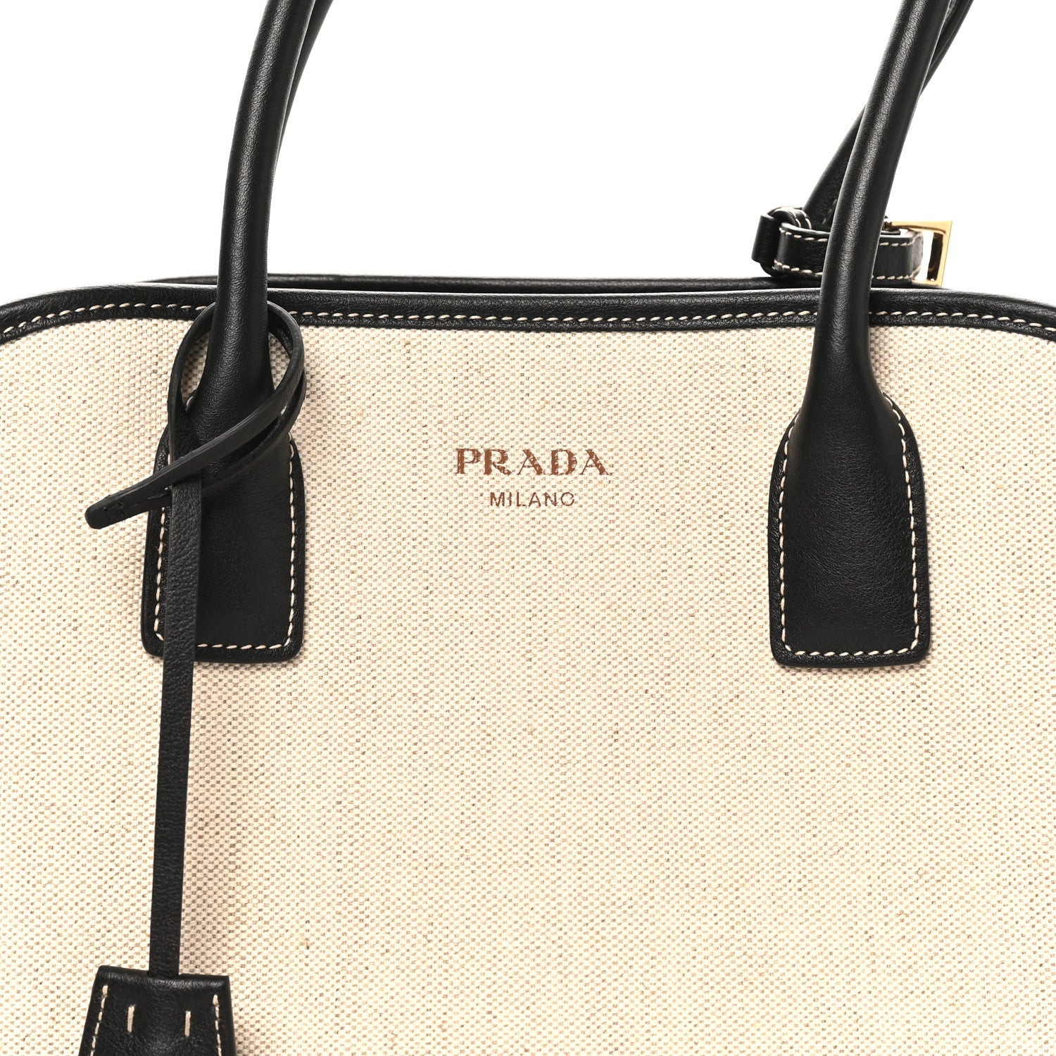 Linen Shopping Tote Natural Black