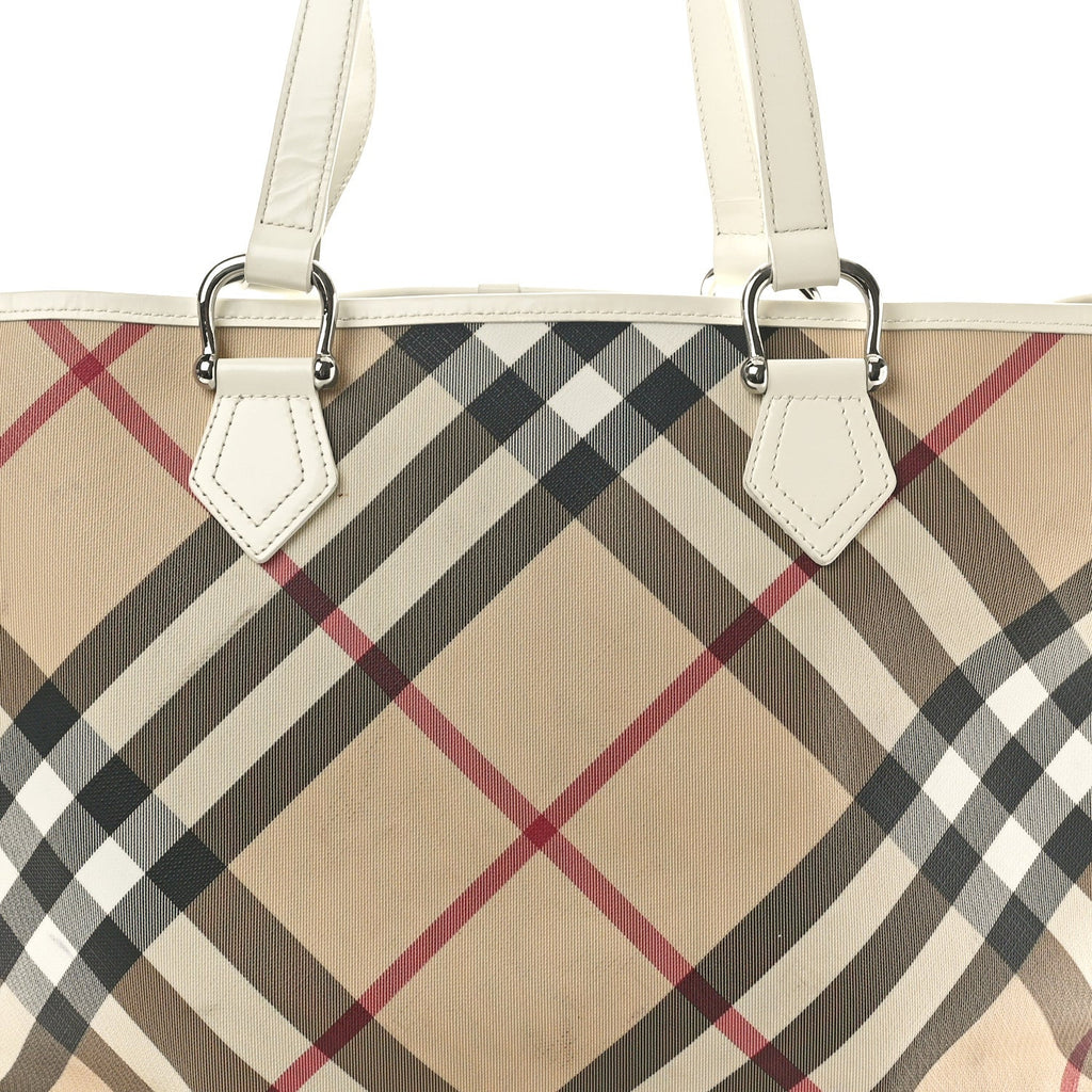 Nova Check Large Nickie Tote White