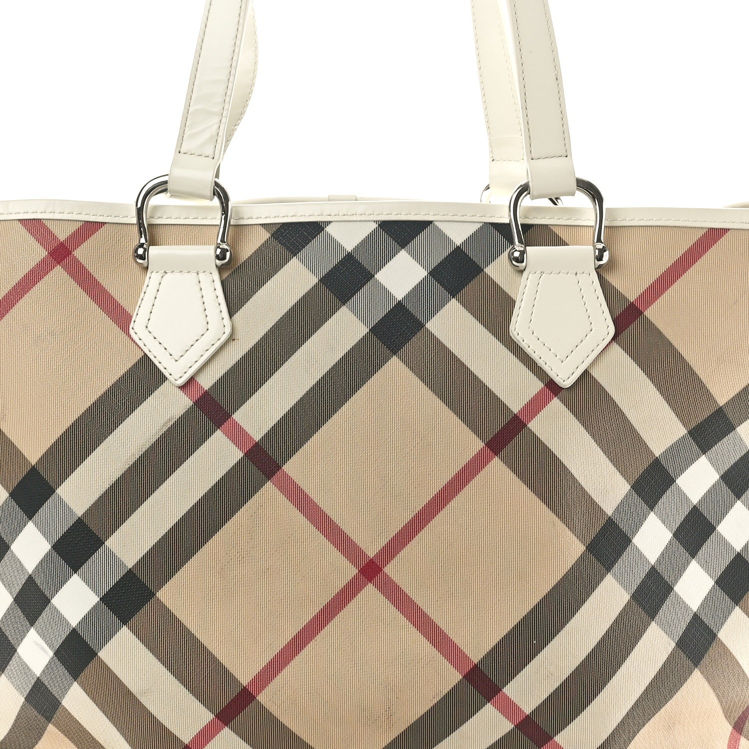Nova Check Large Nickie Tote White