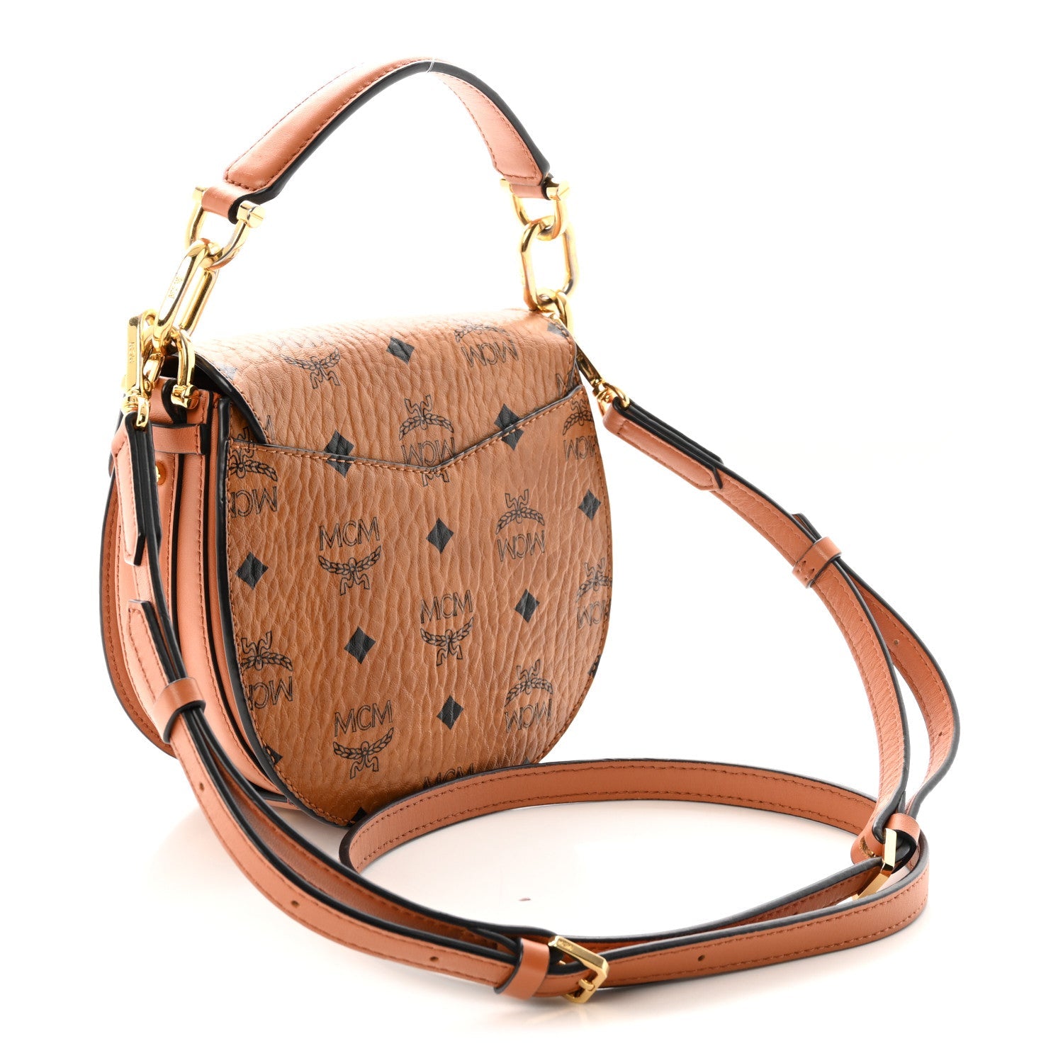 Visetos Small Patricia Saddle Bag Cognac