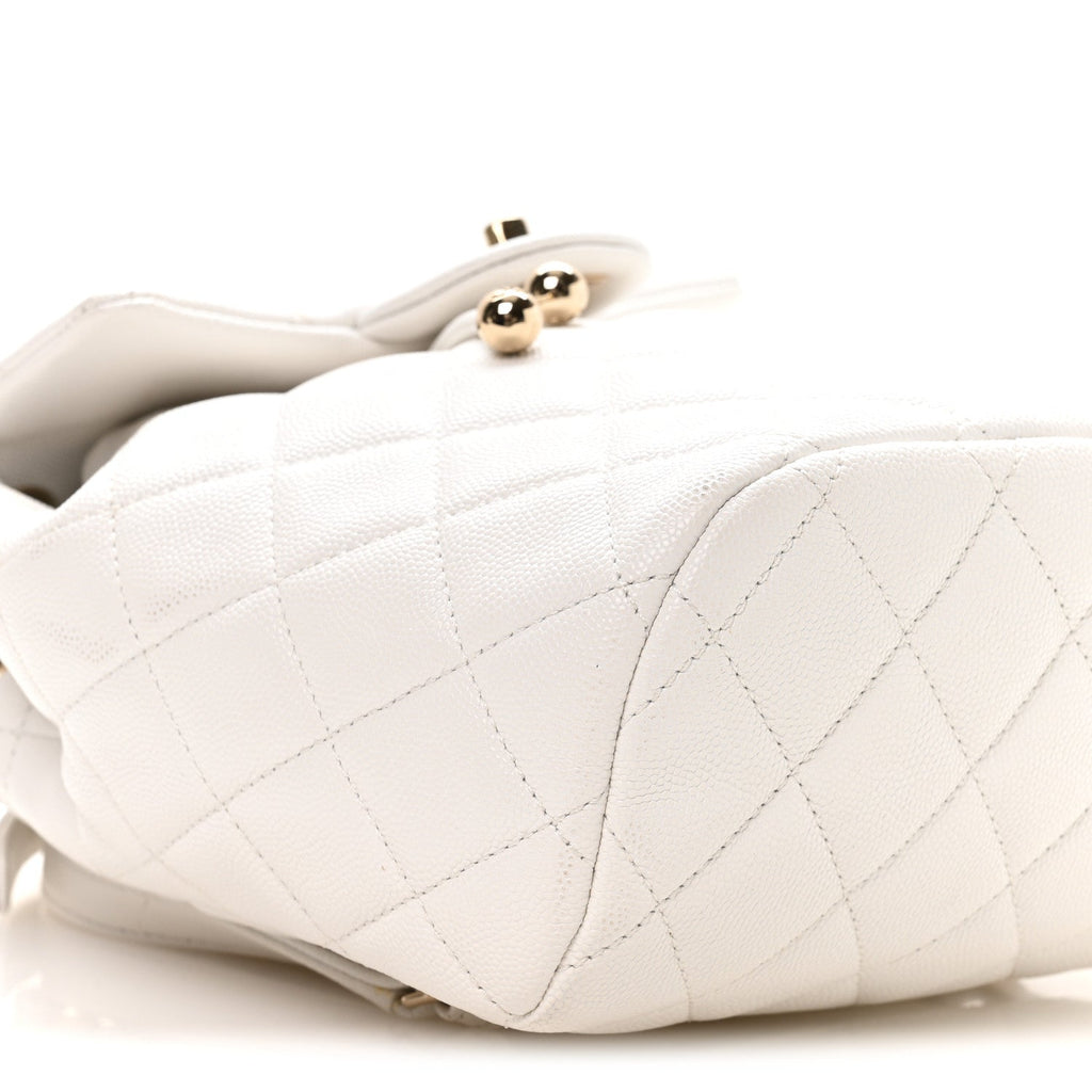 Caviar Quilted Mini Urban Spirit Backpack White White